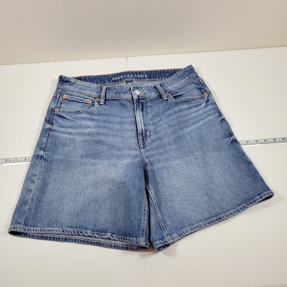 American Eagle Outfitters Pants - NWOT American Eagle Jort Short Women 10 Blue Excellent Stretch Denim Medium Wash